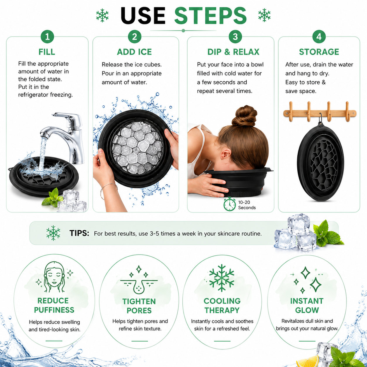 IceDip™ Facial Ice Bath Bowl | Reduce Puffiness & Refresh Your Skin in Minutes