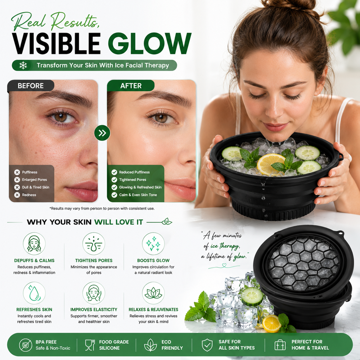IceDip™ Facial Ice Bath Bowl | Reduce Puffiness & Refresh Your Skin in Minutes